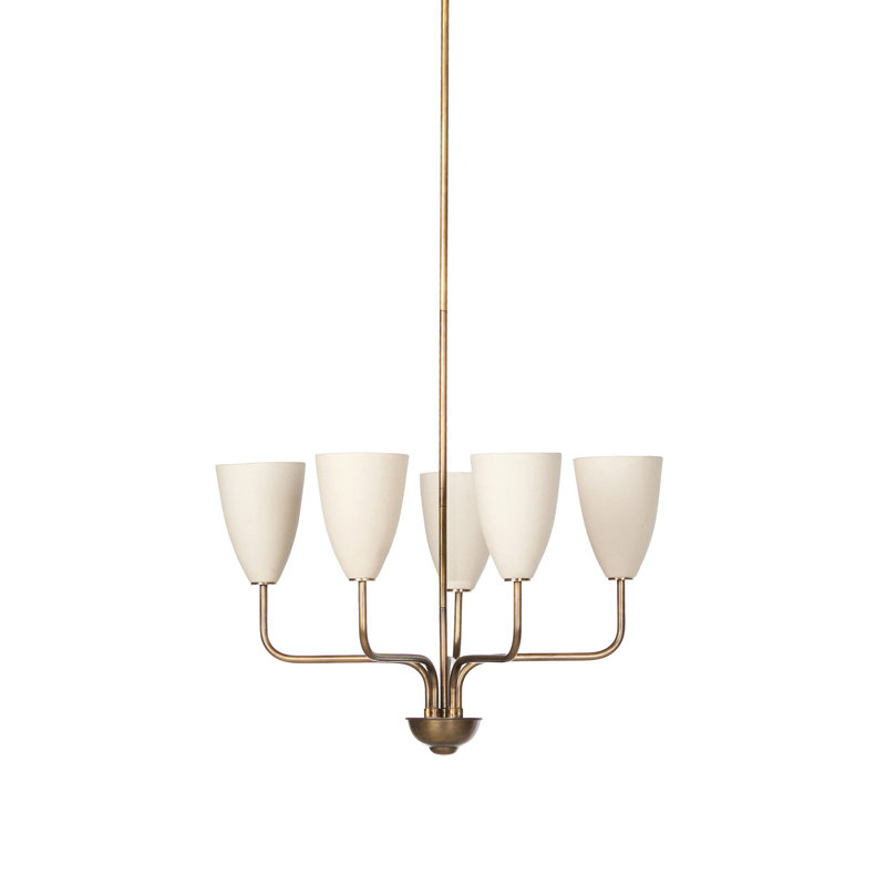 Lodovico Solid Brass 5-Light Chandelier