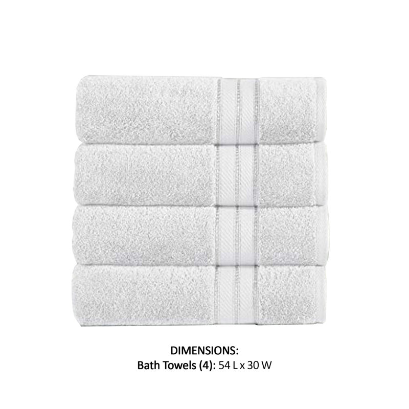 White Cotton SpunLoft Bath Towel Set, 4-Pack
