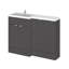 Fusion Fitted Furniture - Gloss White Freestanding Single Vanity with Integrated Basin-856826498-879796862
