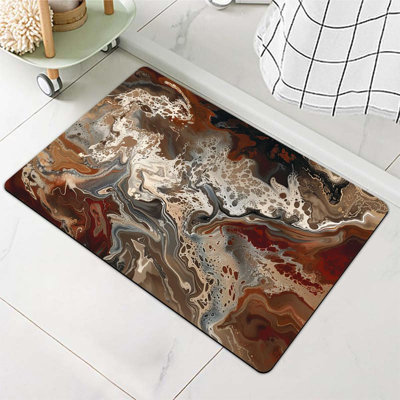 Tapis de bain en terre de diatomées, marbre antidérapant à séchage rapide, super absorbant, écologique, facile à nettoyer pour la salle de bain Tapis de porte 16 x 24 pouces (40 x 60 cm)