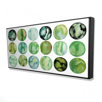 Green circles - 24"x48" Framed canvas