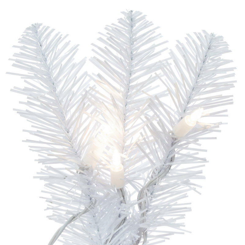 Sparkle White Spruce Pencil Artificial Christmas Tree, 4.5', Warm White LED