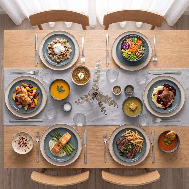 Service de table en porcelaine bicolore bleu et crème Artisan Loft (service de 16 pièces pour 4 personnes)