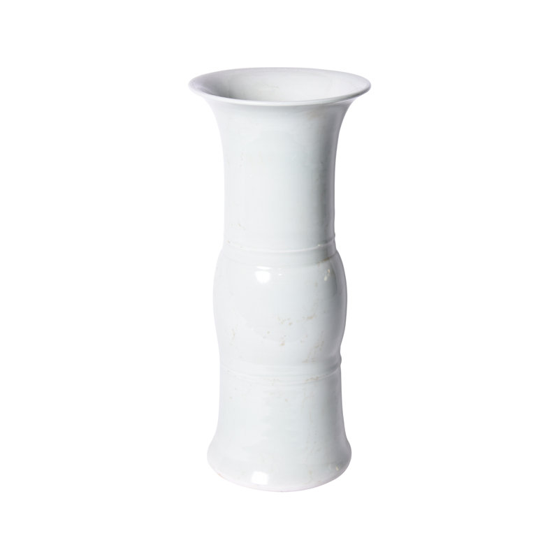 Vase de table en porcelaine d’intérieur/d’extérieur vert de 17 po