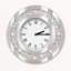Horloge miroir ronde argentée