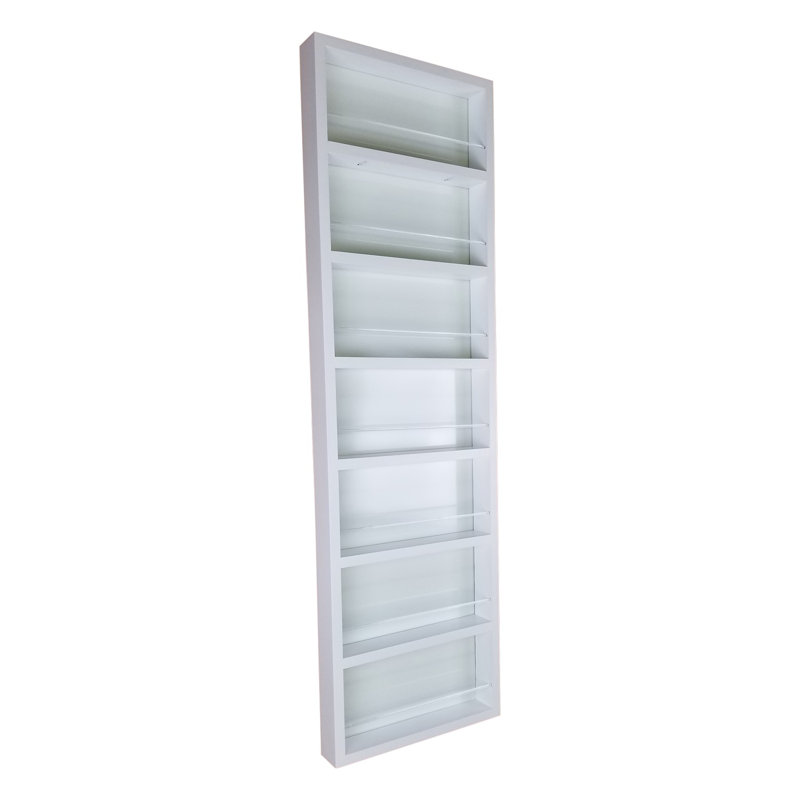 Ensemble de pots et support à épices Celebrity on the Wall, H 48 po x l 14 po x P 4,5 po, Émail blanc