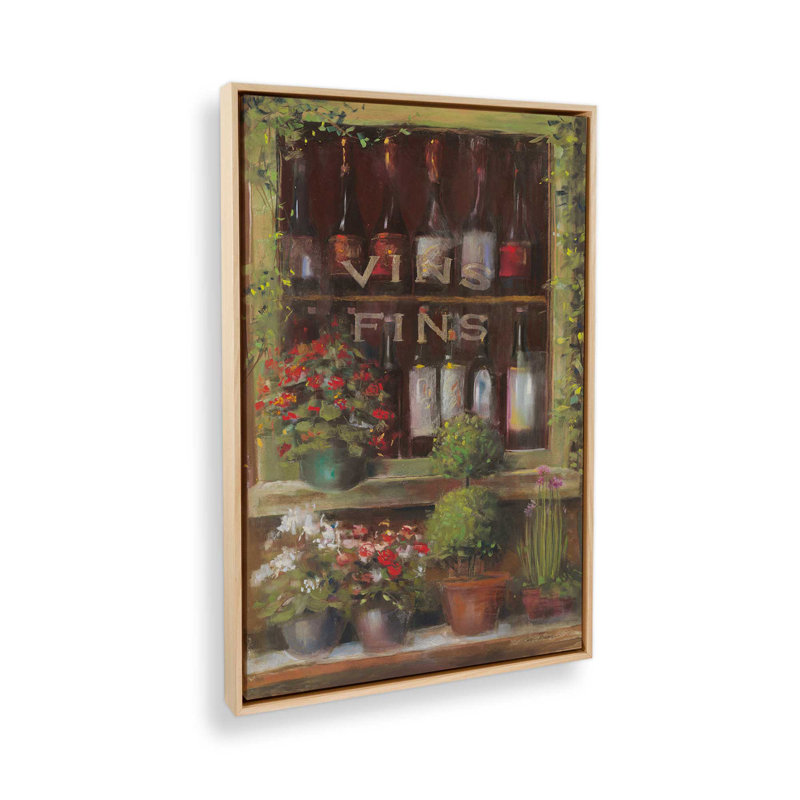 «Wine and Herbs I» par Carol Rowan, reproduction d'art sur toile, Tanné, Cadre flottant, H 18 po x l 12 po