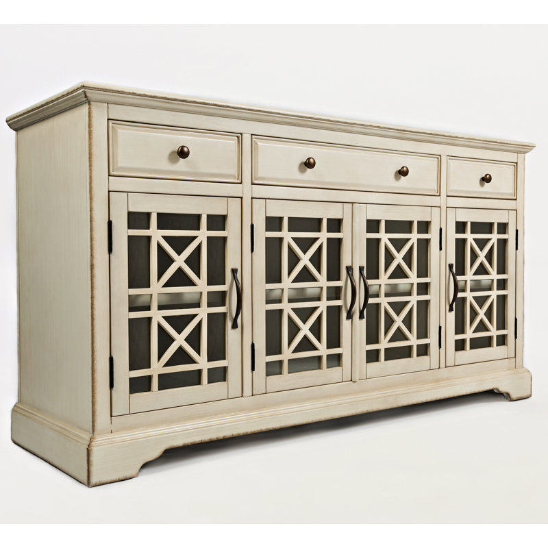 Meuble télé pour téléviseur de 65 po ou moins Kirschner, H 32 po x L 32 po x l 15 po, Crème