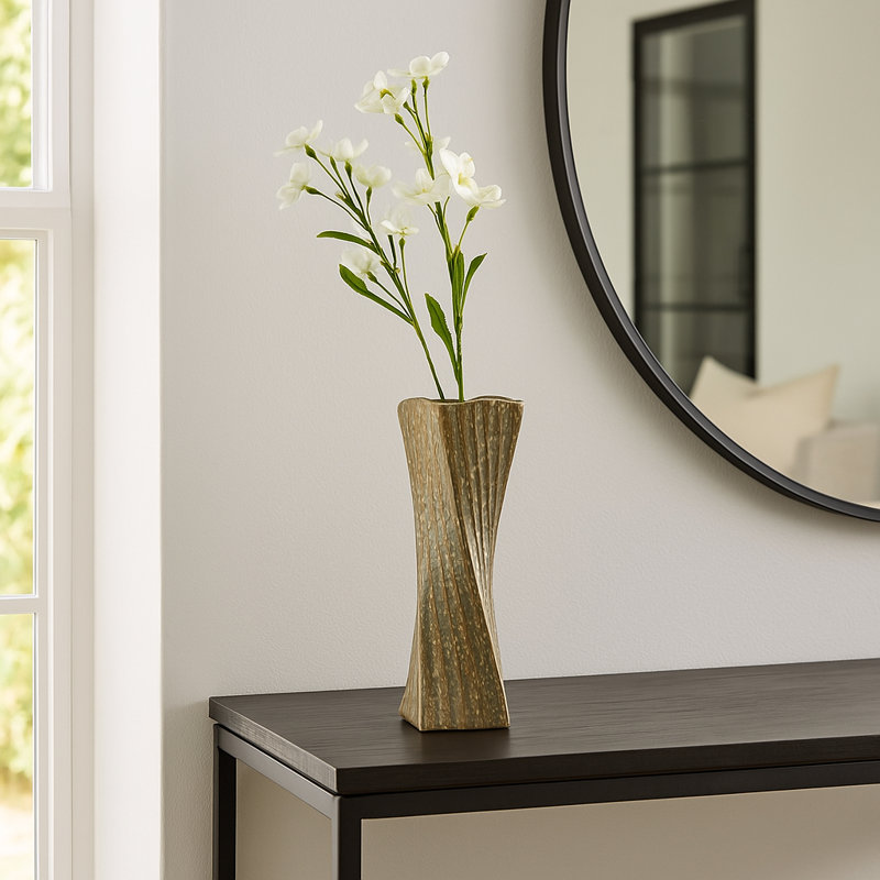Vase en grès cérame Modern Glam Modern, H 14 po x l 4 po x P 4 po