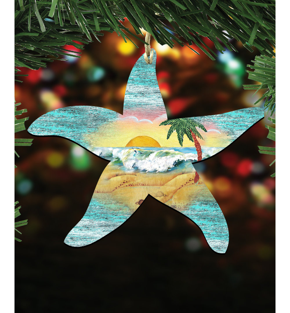 5'' Handmade Wood Shatterproof Hanging Figurine Ornament (Set of 3) The Holiday Aisle®