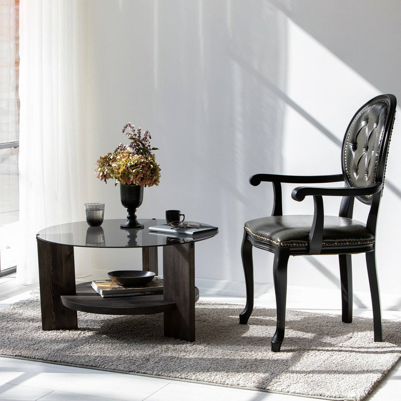 Heidi-Grace Four Leg Coffee Table, Anthracite/Brown