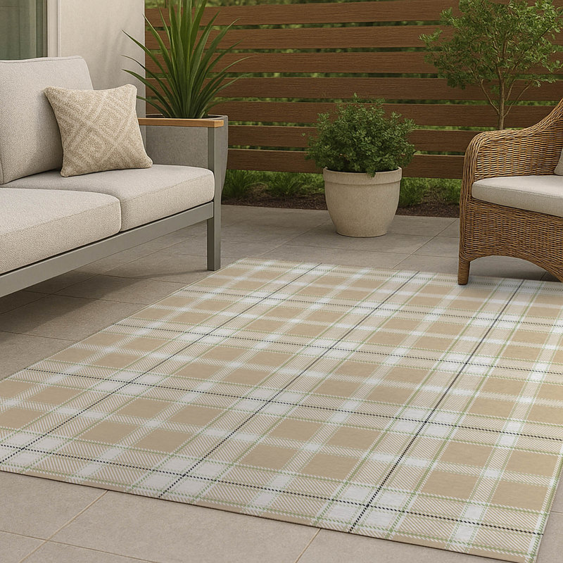 Tapis d'extérieur antidérapant Billy Tartan, Rectangulaire 3 pi x 5 pi