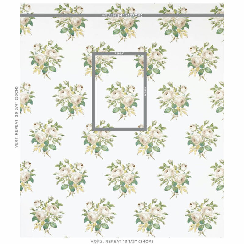 Tissu rose Loudon, Ivoire