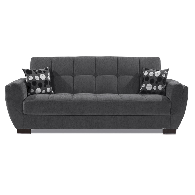 93.5'' Upholstered Sleeper Sofa, Dark Gray