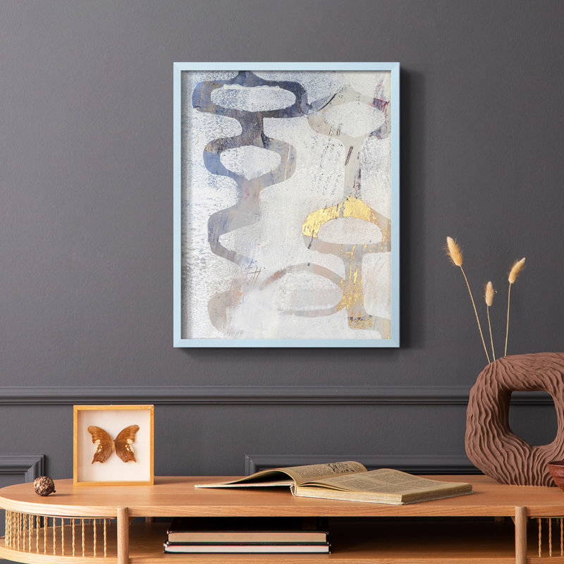 Linx I Framed Print - Solid Wood, 10" H x 8" W, Blue