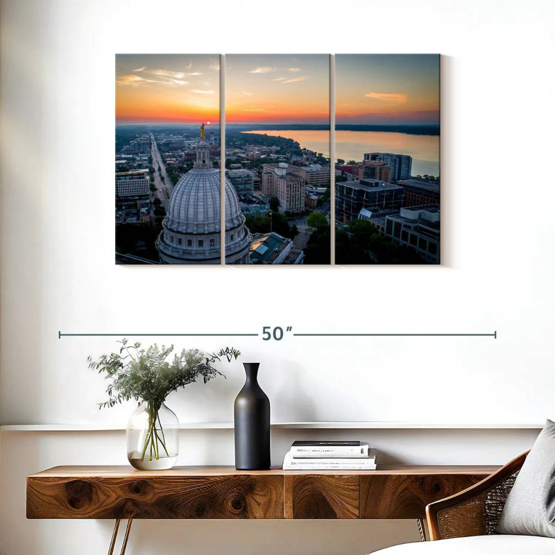 Sebbie Wisconsin Capitol Cityscape, 24" H x 38" W
