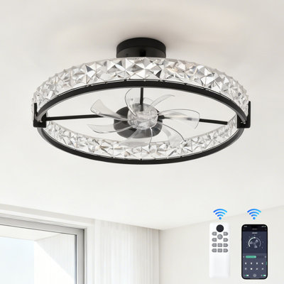 Ventilateur de plafond moderne de 20 pouces avec lumière et télécommande pour le salon et la chambre à coucher