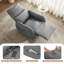 Fauteuil inclinable électrique pivotant en cuir véritable de 31,89 po de largeur avec commande indépendante à deux moteurs-890729418