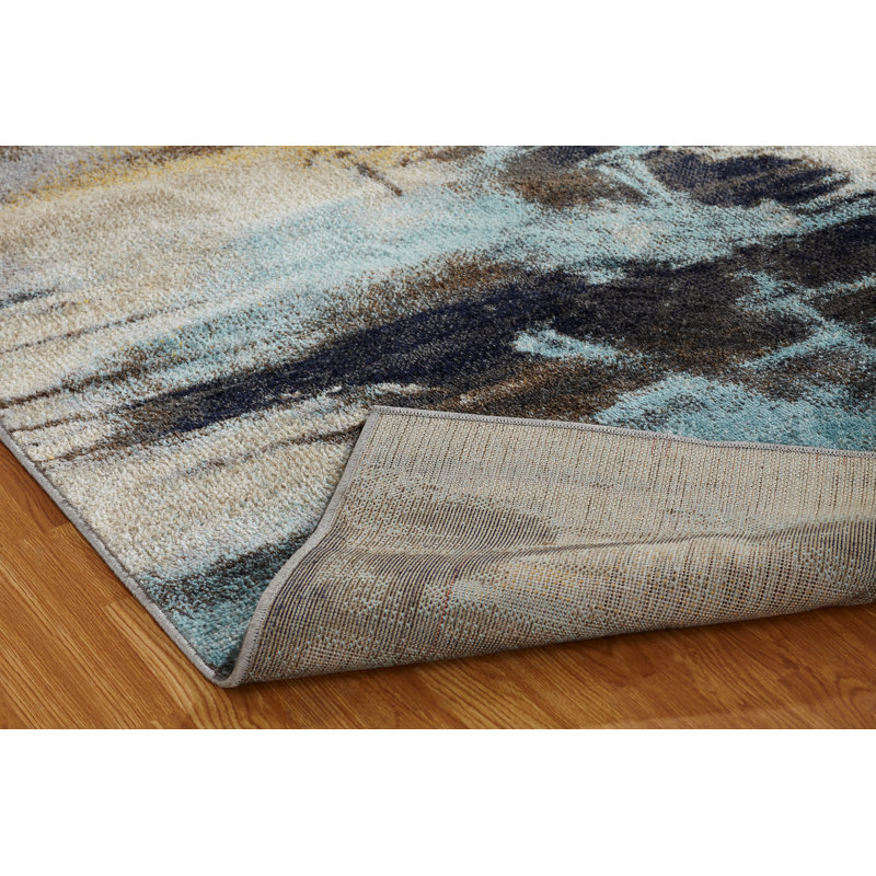 Stehouse Abstract Area Rug in Earth/Sky, Rectangle 4' x 6'