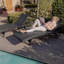 Ensemble de chaises longues en osier de patio, avec roulettes, table d'appoint, dossier réglable, pour bord de piscine-1935068875
