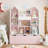 White 54.5"W Storage Bookcase, White Cube Bookcase with Removable Drawers-112680309