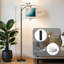 Lampe sur pied à arc délicate avec abat-jour réglable et abat-jour réglable à 3 couleurs délicates avec télécommande pour salon