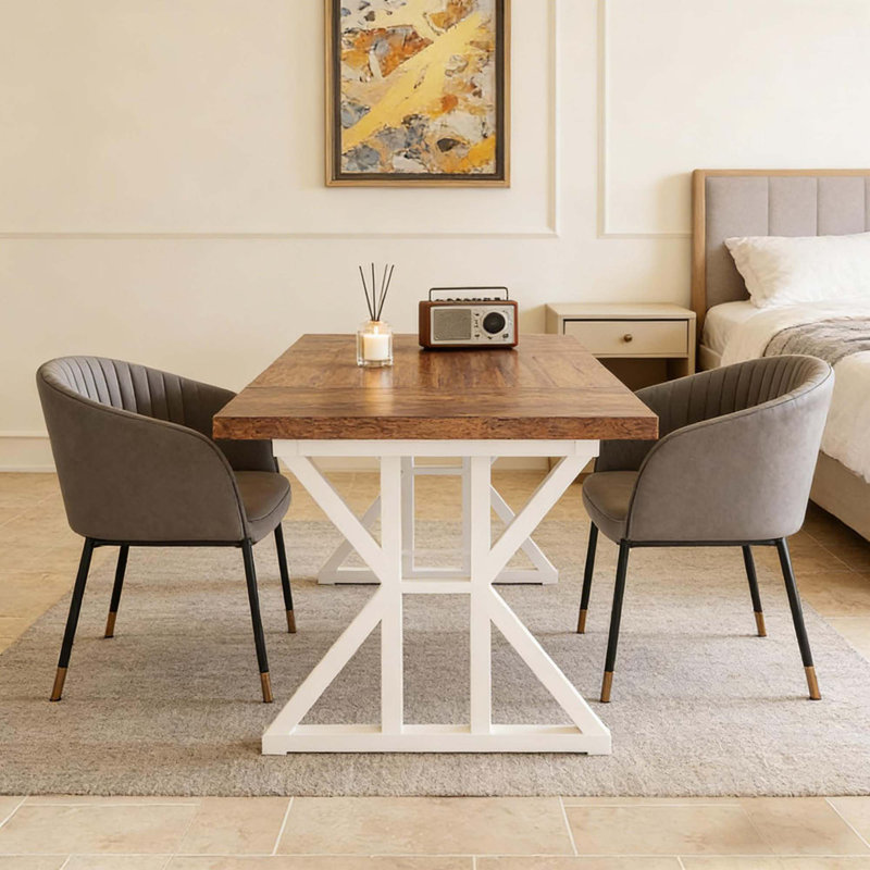 Table de salle à manger TribeSigns Taneja, H 29,52 po x L 70,86 po x l 31,49 po, Blanc