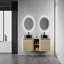 Meuble-lavabo mural 60 po avec lavabo d'art en céramique et 1 tablette de rangement, porte à fermeture en douceur, emballage Kd, contreplaqué-596441024
