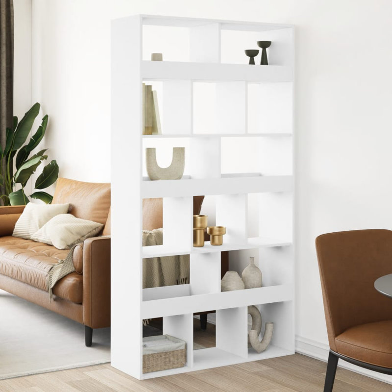 Angelinne 100cm W Bookcase, 187.5cm H x 100cm W x 33cm D, White