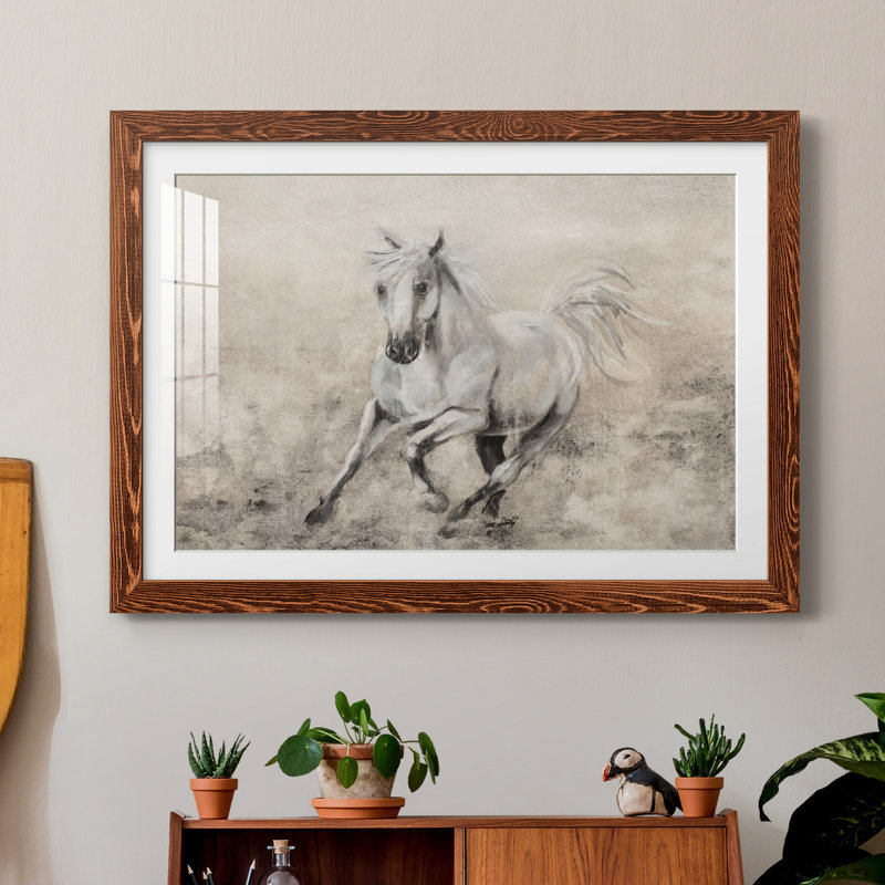 Majestic Stallion II - reproduction de cadre photo sur papier, Papier avec cadre érable, H 31 po x l 44 po x P 1 po