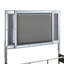 Lit plateforme tapissier gris moderne avec tête de lit à miroir DEL (matelas non inclus)-124922810