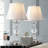 25" Modern Glass Table Lamp with USB A+C Ports, Touch Control for Bedroom,Living Room(Set of 2)
