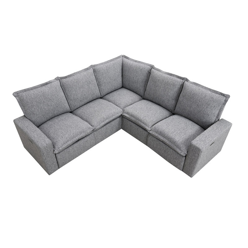 Fauteuil de cinéma inclinable électrique Aaminah, Lin gris