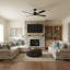 Visual Comfort Fan Launceton 72 Indoor Ceiling Fan with Light Grey Weathered Oak ABS blades and Handheld Remote-930814592-930814593