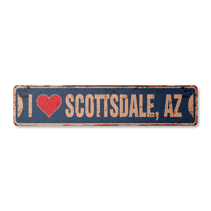 Plaque de rue Scottsdale Az en aluminium 4 po x 18 po
