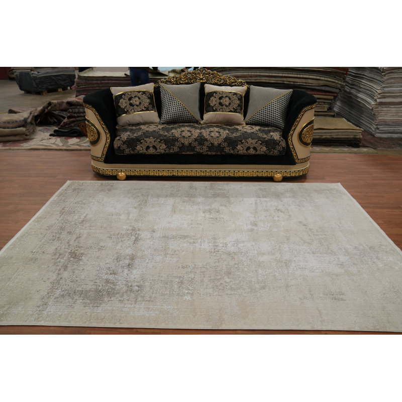 Distressed Abstract Room Size Area Rug 6x9