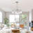 Brushed Nickel Chandelier Light Fixture - Adjustable Height, 6-Light For Dining Room, Living Room, Bedroom