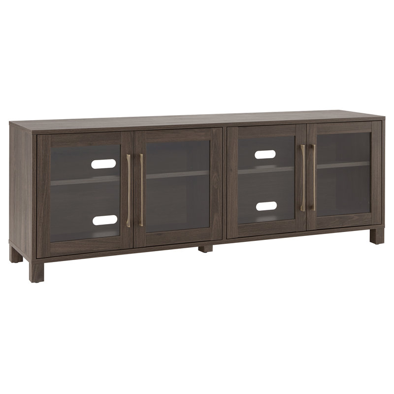 Quincy Unfinished TV Stand for TVs up to 75", Alder Brown