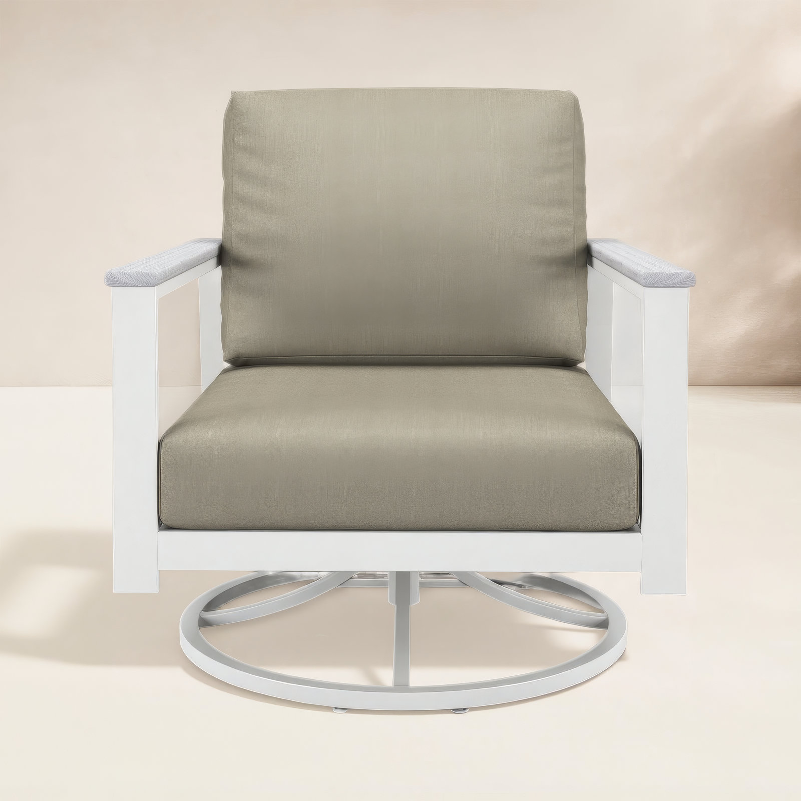 Townsend Sunbrella® Patio Lounge Chair, Spectrum Dove, White