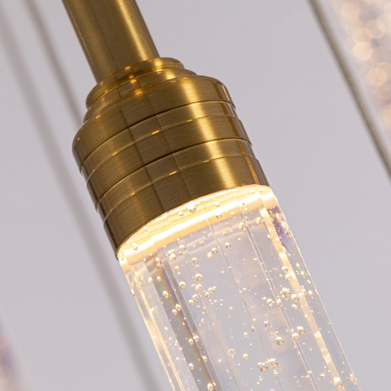Luminaire suspendu haut avec 20 lumières DEL en grappe pour escalier