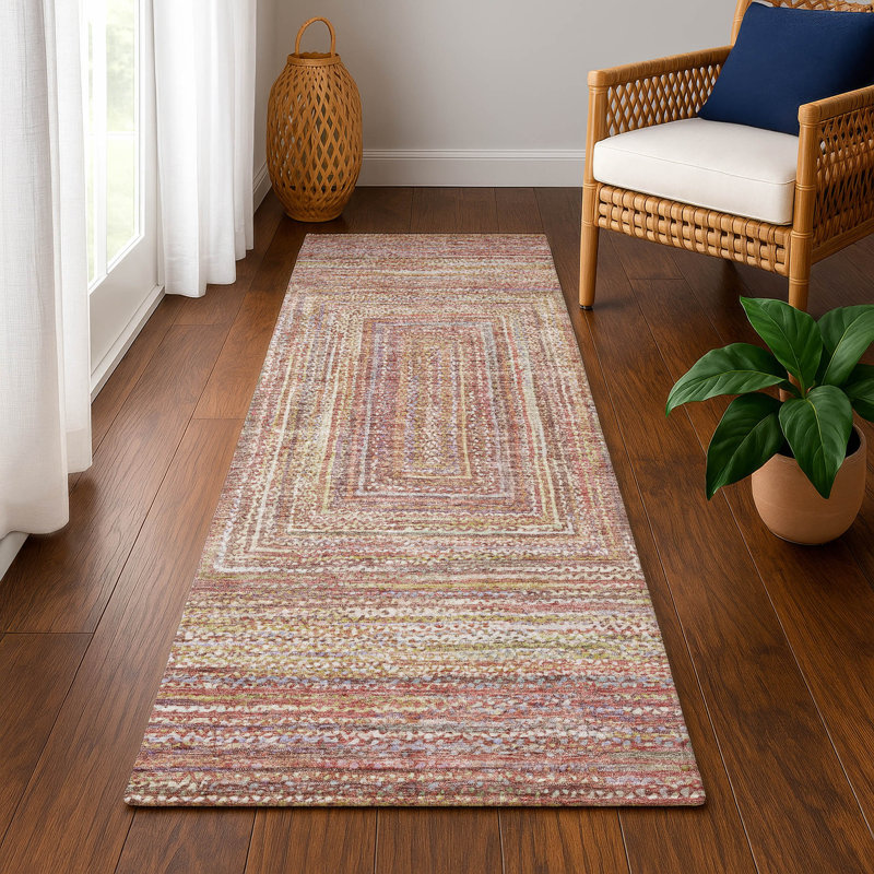 Premium Machine Washable Lubbers AMF1726 Geometric Rug, Runner 2'3" x 7'6"