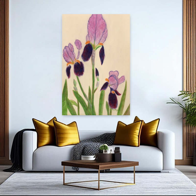 Vibrant Purple Irises by Janel Bragg - Wrapped Canvas Print, 152.4 cm H x 101.6 cm W