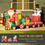 Train de Noël gonflable avec père Noël, bonhomme de neige, pingouin et boîtes-cadeaux