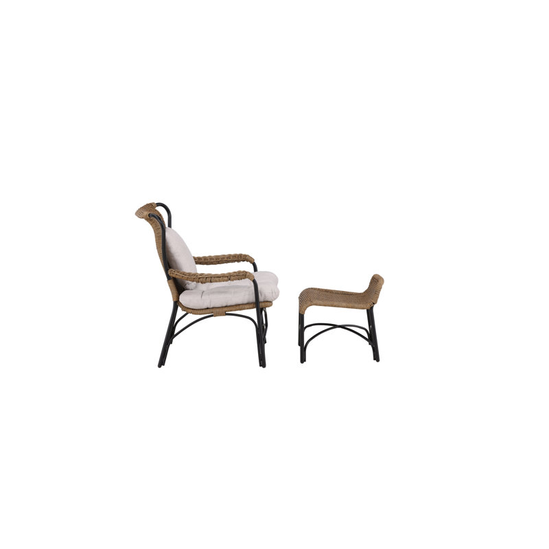 Algiers Outdoor Lounge Chair with Ottoman