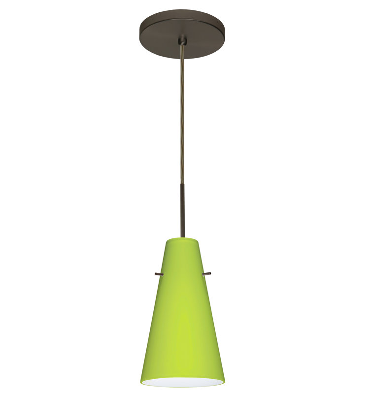 Luminaire suspendu 1 lumière à cône simple Canyon Creek, Bronze brossé