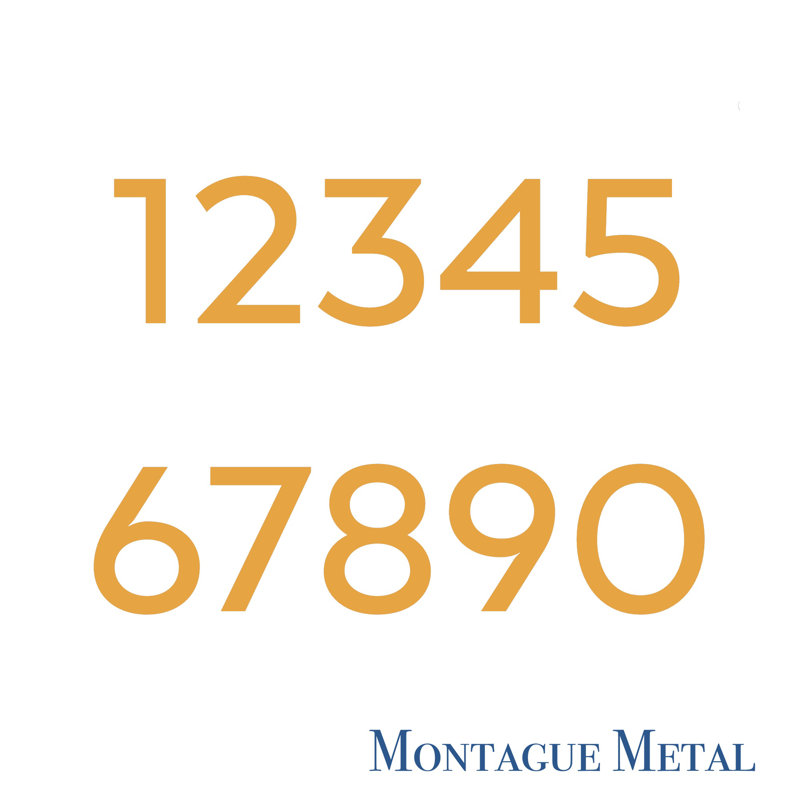 4 in. Flat Floating Mount House Number, Gold, 0