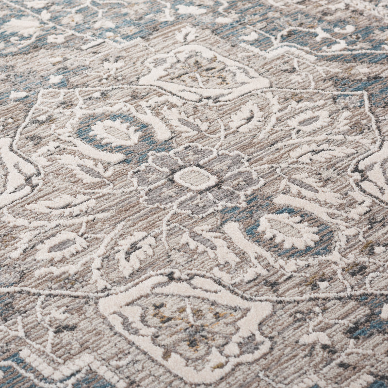 Tapis oriental en polyester Clover 1270, Rectangle 6 pi 3 po x 8 pi 9 po