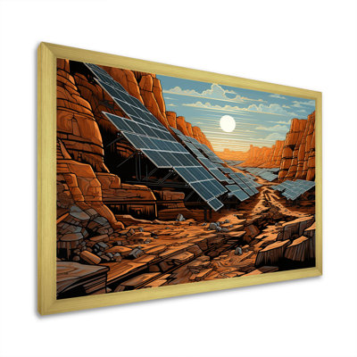 Orange Desert Solar Panels Field - Panneaux solaires, art mural
