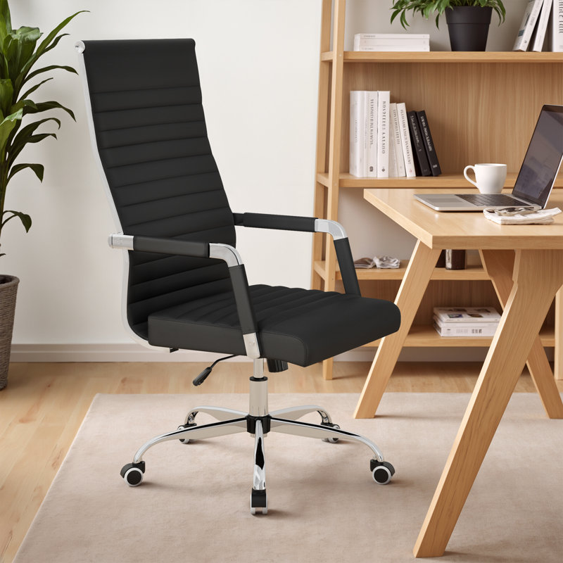 High Back PU Leather Conference Chair, Black