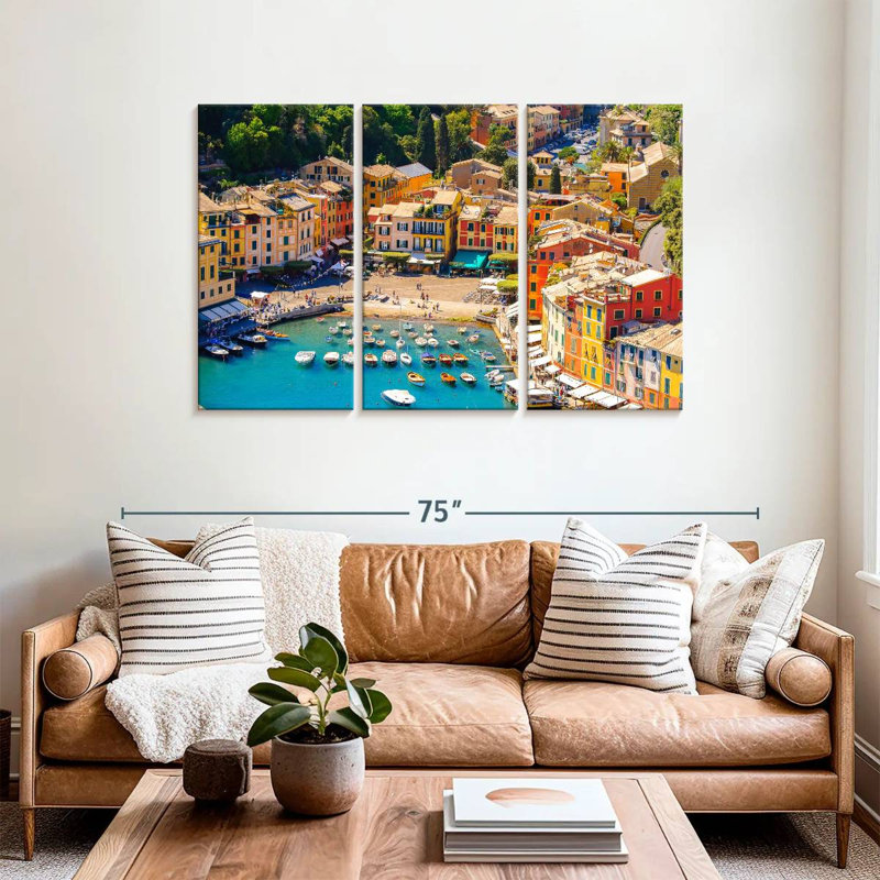 Kavia Portofino Fishing Town, 36" H x 57" W